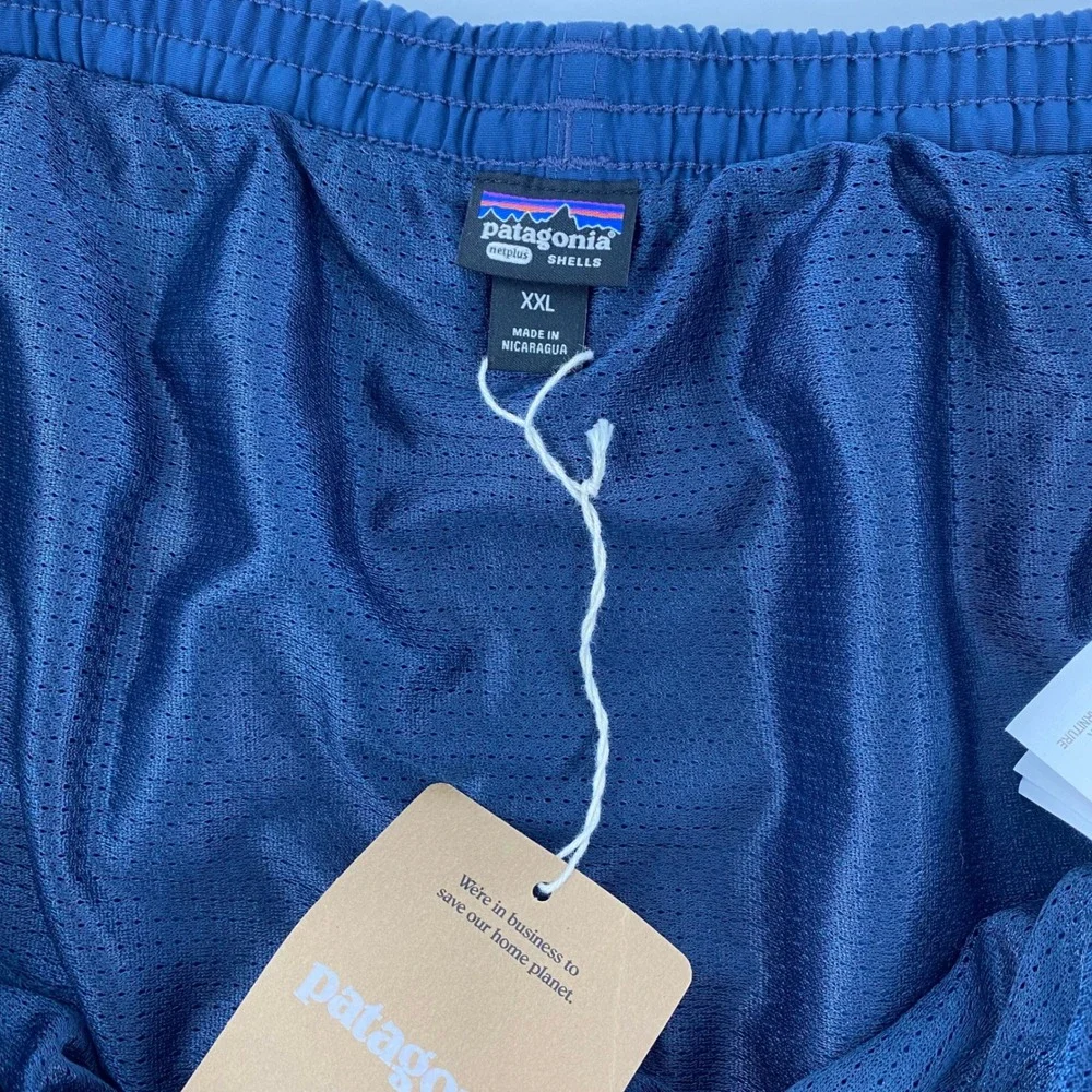 Patagonia Mens Swim Trunks Shorts Navy Blue Elastic Waist‎ Size XXL